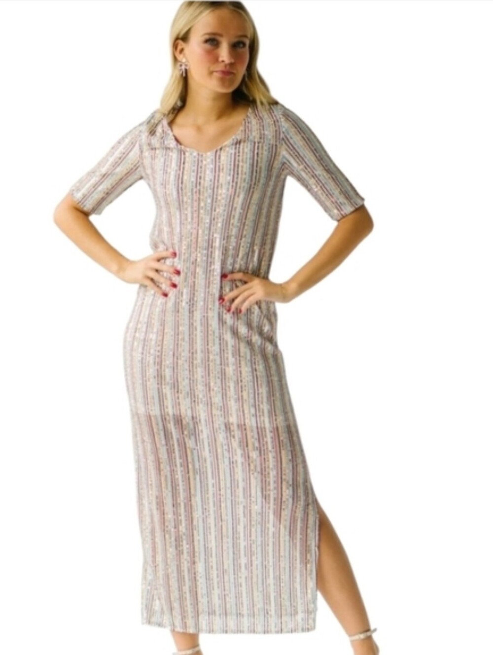 Piper & Scoot Elegant Sequined Maxi-Dress Plus Size 2X